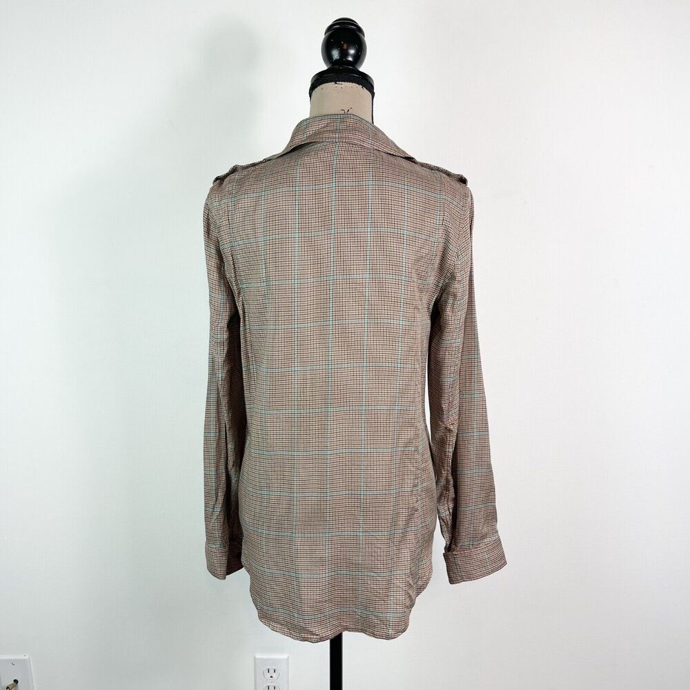 Rag & bone NWT Women's Tan Multi Field Plaid Shirt Size S - Picture 5 of 9